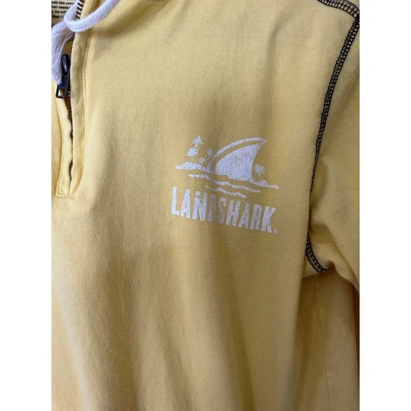 Landshark Quarter Zip Hoodie Beach Surf Graphic Pullover Top Mens Small - Picture 3 of 5